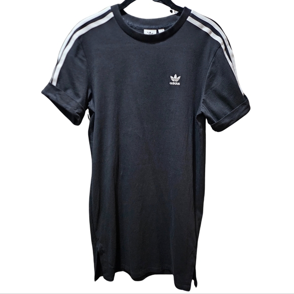 Adidas Trefoil T shirt 3 Stripes Dress Cuffed Sleeves 100% Cotton Sz XS - Picture 2 of 15